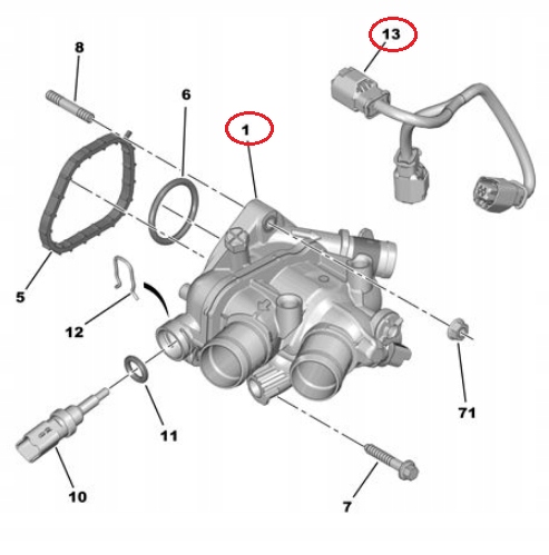 CHÂSSIS THERMOSTAT C C3,C4,DS3,P207,208