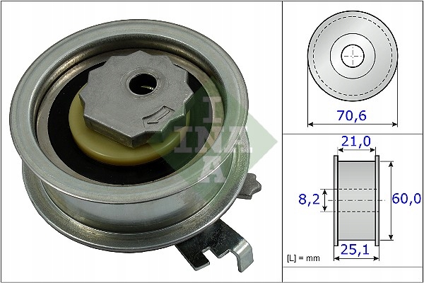 GALET DISTRIBUTION TENDEUR AUDI/SEAT/SKODA/VW 1.2/1.4 TSI 10 PCS INA