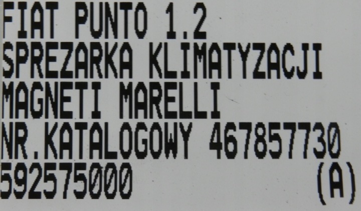 COMPRESSEUR DE CLIMATISATION FIAT PUNTO 1.2 592575000