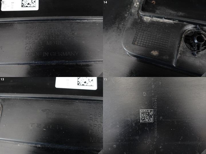 TESLA MODÈLE Y JUNIPER 25- SPOILER GRILLE CACHE DOUBLURE DANS PARE-CHOCS AVANT