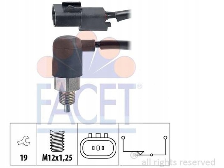 CONMUTADOR DE LUZ RETROVISOR FACET 7.6211 