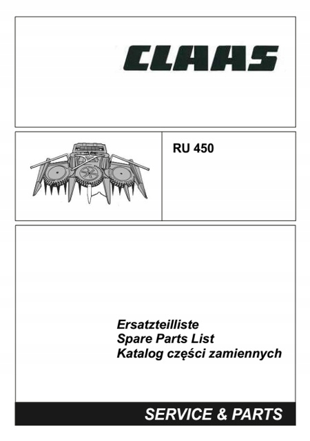 CLAAS RU 450 - KATALOG PIEZAS DE REPUESTO PL 