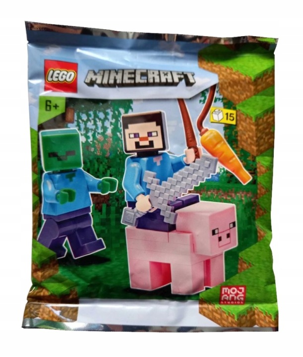 Lego minecraft minifigure polybag steve zombies and pig 662101