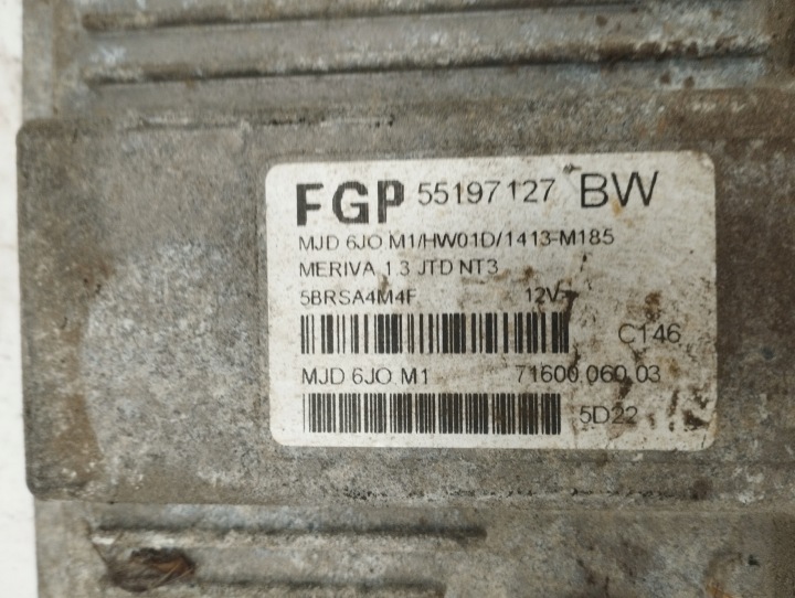 OPEL MERIVA CONTRÔLEUR ORDINATEUR MOTEUR 55197127