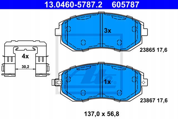 DISCOS ZAPATAS PARTE DELANTERA ATE SUBARU IMPREZA LIFTBACK 