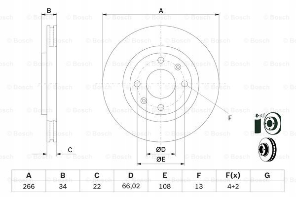 DISCOS ZAPATAS PARTE DELANTERA BOSCH CITROEN C4 CUPÉ 