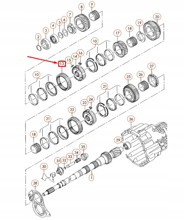 AUDI A4 B7 MANCHON SLIZGOWA BOÎTE DE VITESSES 3./4. 0A2311243A ORIGINALE