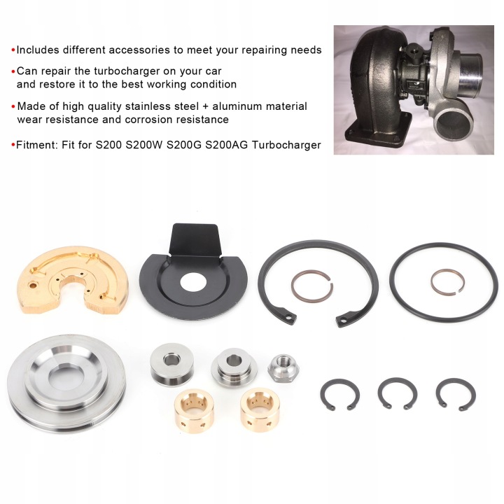 KIT VERS RÉPARATION TURBINES OUTILS TURBO S200AG047 VERS S200 S200W