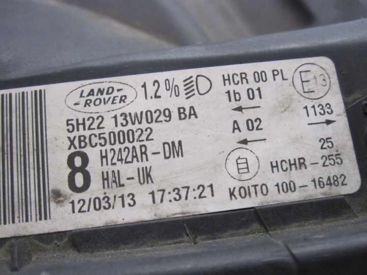 LAND ROVER DISCOVERY 08R PHARE DROITE AVANT ANGLAIS XBC500022 5H2213W029BA