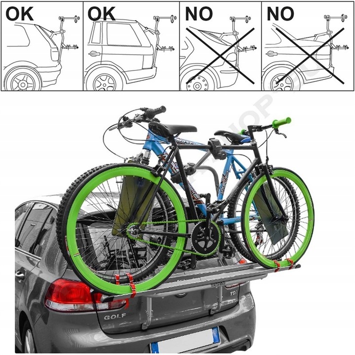 MALETERO BICICLETAS LOGIC AL TAPA DE MALETERO AL 2 BICICLETAS PARA PEUGEOT 1007 2005-2010 