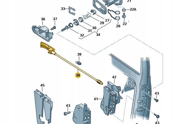 CÂBLE PORTES AVANT VERS VW SHARAN 01-10
