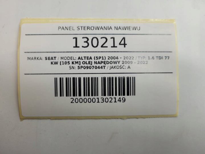 PANNEAU COMMANDE CONDUIT D'AIR CLIMATISATION GRILLE CONDUIT D'AIR ALTEA LIFT 5P0907044T