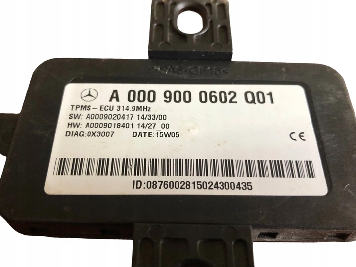 MERCEDES A W176 MÓDULO DE SENSORES TPMS A0009000602 