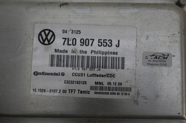 VW TOUAREG UNIDAD DE CONTROL SUSPENSIONES MÓDULO 7L0907553J 