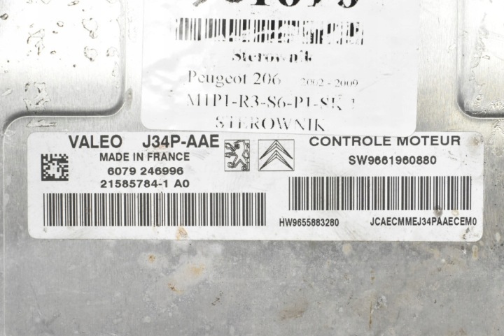 CONTRÔLEUR ORDINATEUR MOTEUR 9661960880 PEUGEOT 206 SW 1.4 8V 75 KM 02-09