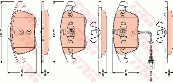 ZAPATAS DE FRENADO PARTE DELANTERA DO AUDI Q3 1.4 TSI 2.0 TDI 