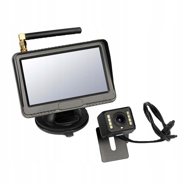 INALÁMBRICO CÁMARA RETROVISOR APARCAMIENTO PARA COCHE BUS TIR MONITOR 4,3'' 