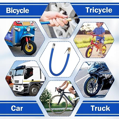 TUYAU VERS POUR POMPE PNEUS CAOUTCHOUC 36 CM SOUPAPE VERS VOITURES MOTOCYCLETTE MÉTALLIQUE