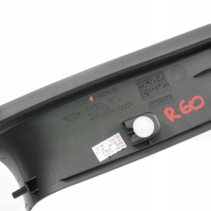 MINI COUNTRYMAN R60 MOULURE PROTECTION COUVERCLES DE COFFRE GAUCHE
