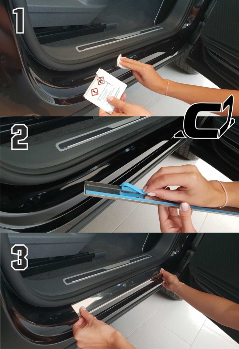 BAGUETTES SUR SEUILS VERS SKODA SUPERB II 3T RESTYLAGE KB5 13-15