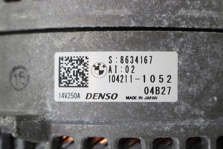 BMW ALTERNATEUR 250A 8634167 MOTEUR ESSENCE 14V DENSO S8634167 1042111053