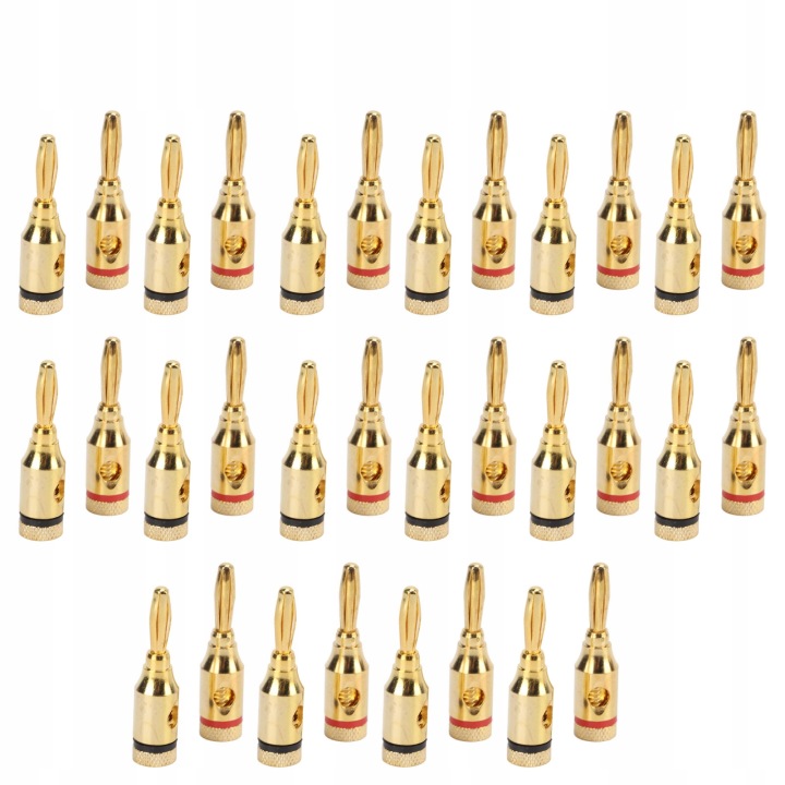 32 PCS GLOSNIKOWE WTYKI BANANE POZLACANY STOP ALUMINIUM OUVERT SE