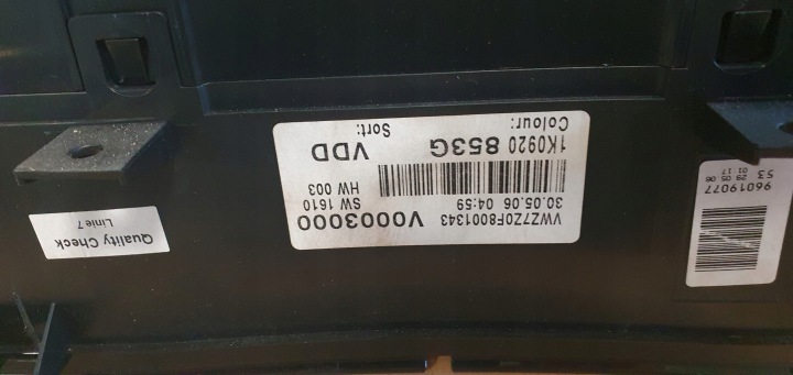 COMPTEUR COMPTEUR VW GOLF V+ EUROPE 1K0920853G ORIGINALE