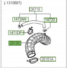 TUBE CABLE UPPER FILTER AIR I40 2012 