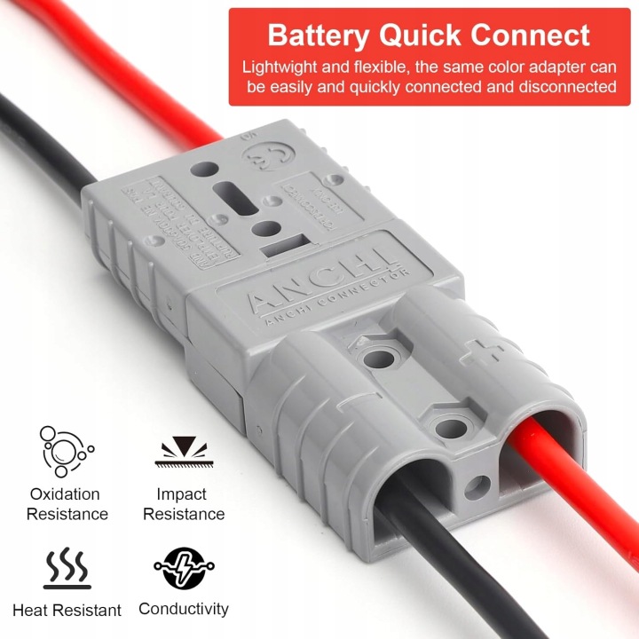 BIELLES VERS BATTERIES 50A 600V AVEC AVEC FIL 12AWG JOINTS TORIQUES VERS VOITURES