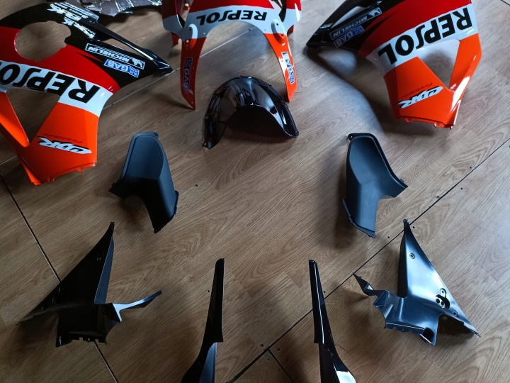 HONDA CBR 954 CBR954 CBR900RR 02-03 DÉFLECTEUR D'AIR PARE-SOLEIL ENSEMBLE CALOTTE REPSOL