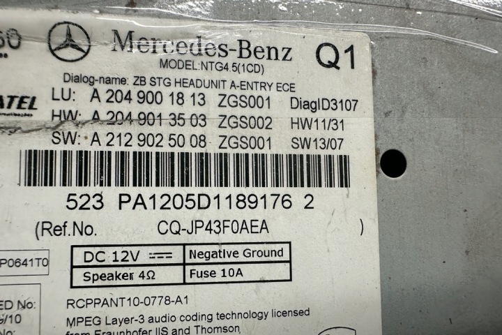 PANNEAU STREROWANIA NAVIGATION MERCEDES-BENZ C T-MODEL (S204) A2049001813 2.1L