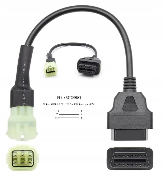 CÂBLE OBD2 VERS DIAGNOSTYKI MOTOCYCLETTES KTM DUKE LC8 K-LINE TUNEECU 6PIN
