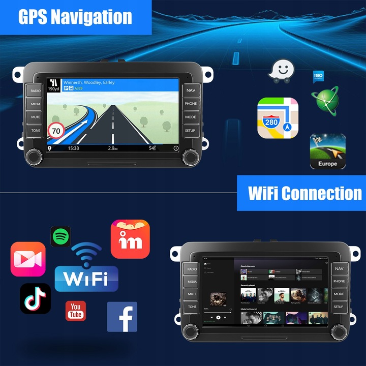 PARA VW T5 BORA PASSAT POLO RADIO DE AUTOMÓVIL DAB ANDROID 13 CARPLAY 32G GPS 