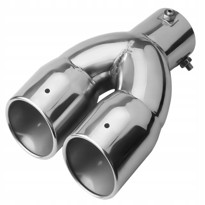 SPORTIVE EMBOUT D'ÉCHAPPEMENT DOUBLE ACIER INOXYDABLE CHROME 61MM 63MM