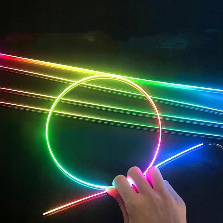 CABLE DE FIBRA ÓPTICA ILUMINACIÓN PARA COCHE AUTO CABINAS BRIDA 6M RGB + APLIKACJA 