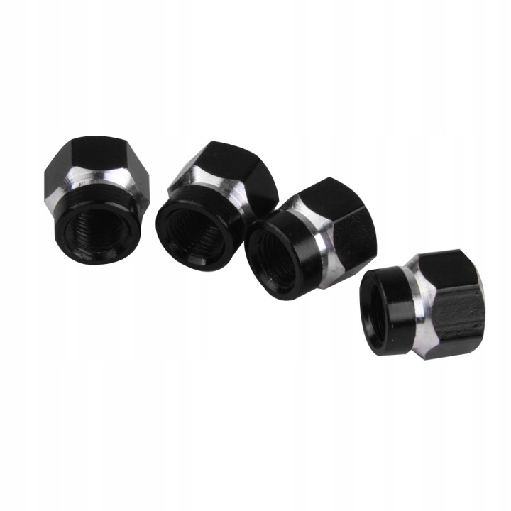 4PC NOIR CHROME ALUMINIUM PIVOT ROUES PNEUS SOUPAPE AIR CAPS CAR TRUCK SUV BIKE