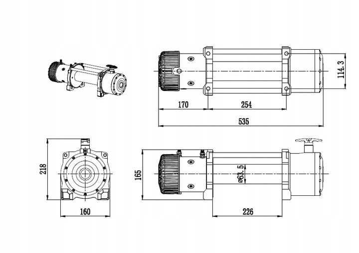 WYCIAGARKA ELÉCTRICA DE AUTOMÓVIL 12V 6T HUSAR 13000LBS DOCISKACZ AFUSTE 