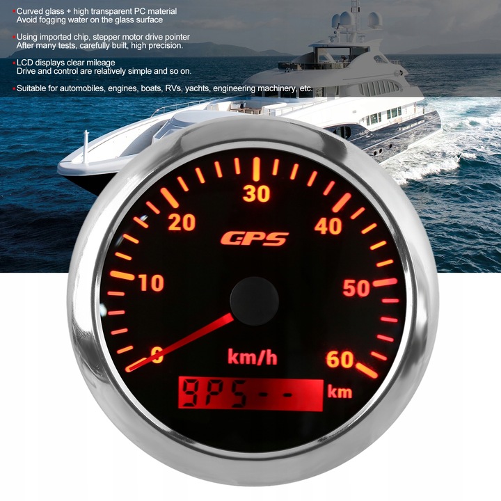 85MM SPEEDOMETER GPS INDICATOR 0-60KM/H 