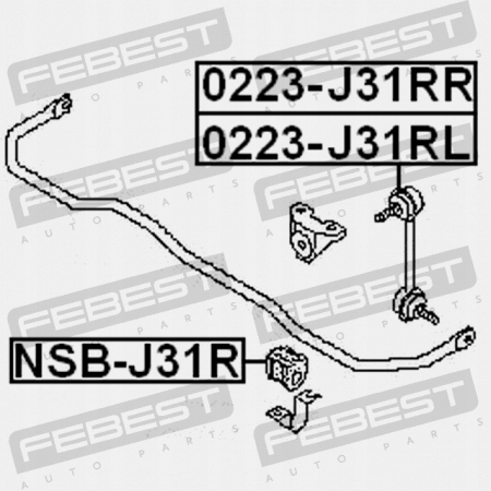 FEBEST CONECTOR STABILIZATROA TYL, DERECHA 