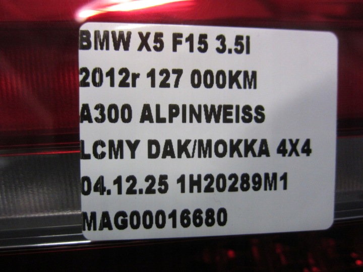 BMW X5 F15 PHARE GAUCHE ARRIÈRE ARRIÈRE GAUCHE DANS COUVERCLE DE COFFRE USA 63217329045 7329045