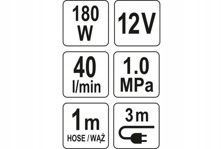 COMPRESSEUR AUTOMOBILE AVEC PHARE LED YATO 12V 180W
