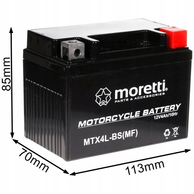 BATERÍA PARA MOTOCICLETA ZELOWY MORETTI MTX4L-BS 