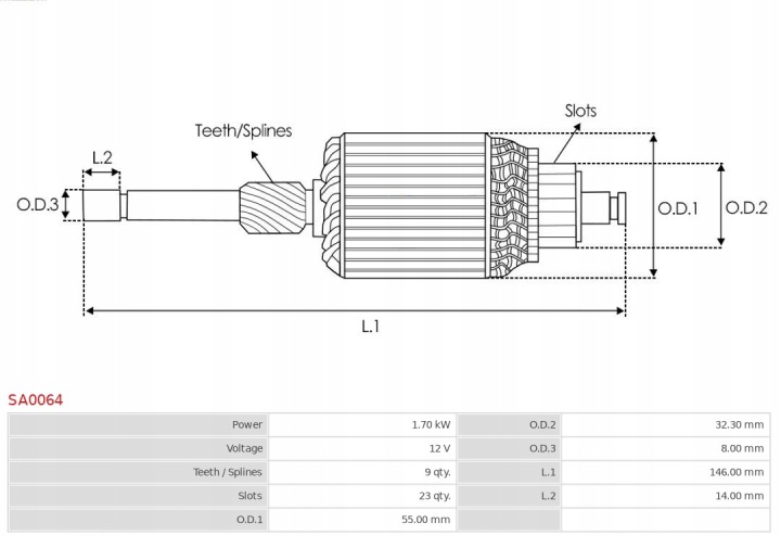 ROTOR DÉMARREUR AS-PL SA0064