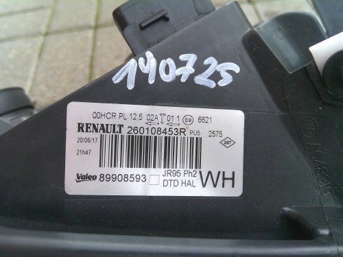 RENAULT SCENIC III LIFT 13-16 DROITE AVANT PHARE ORIGINAL 260108453R EUROPE