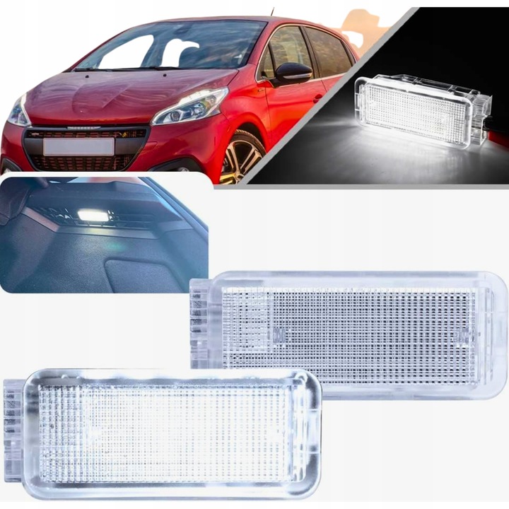 ILUMINACIÓN INTERIOR DIOPARA LUMINOSO LED PARA DE MALETERO GUANTERA DE PUERTA PEUGEOT 206 207... 