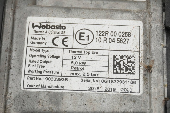 CHAUFFAGE DE STATIONNEMENT WEBASTO VW PASSAT B8 3Q0815005R 9033393B