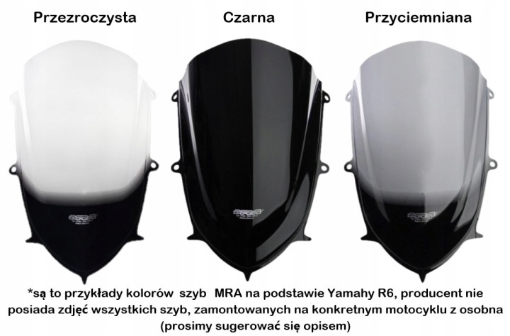 VITRE MOTOCYCLETTE MRA YAMAHA FJ 1200, 1XJ 1YK, 1986-1987, FORMA TN, PRZYCIE