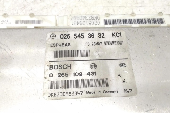 CONTRÔLEUR POMPES ABS MERCEDES-BENZ A (W168) 0265453632 1.4L GASOLINE 60KW