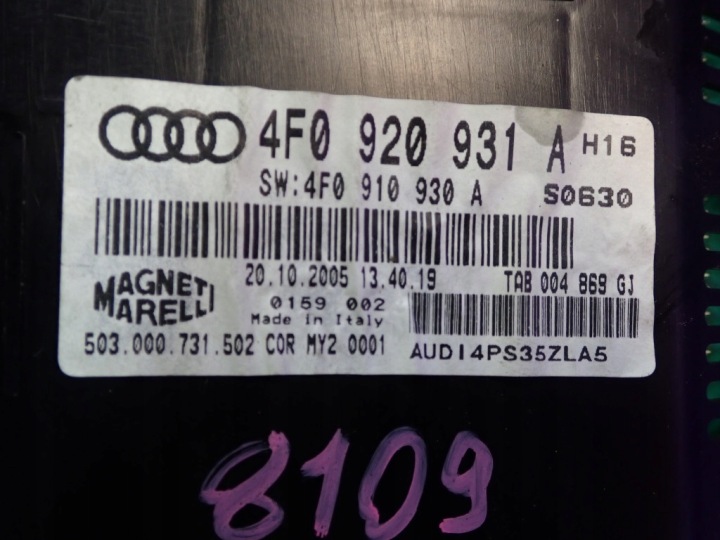 AUDI A6 C6 04-08 2.4 177KM COMPTEUR TABLEAU DE BORD 4F0920931A