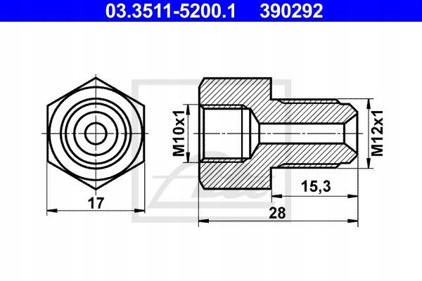 ATE 03.3511-5200.1 ADAPTER, CABLE DE FRENADO 